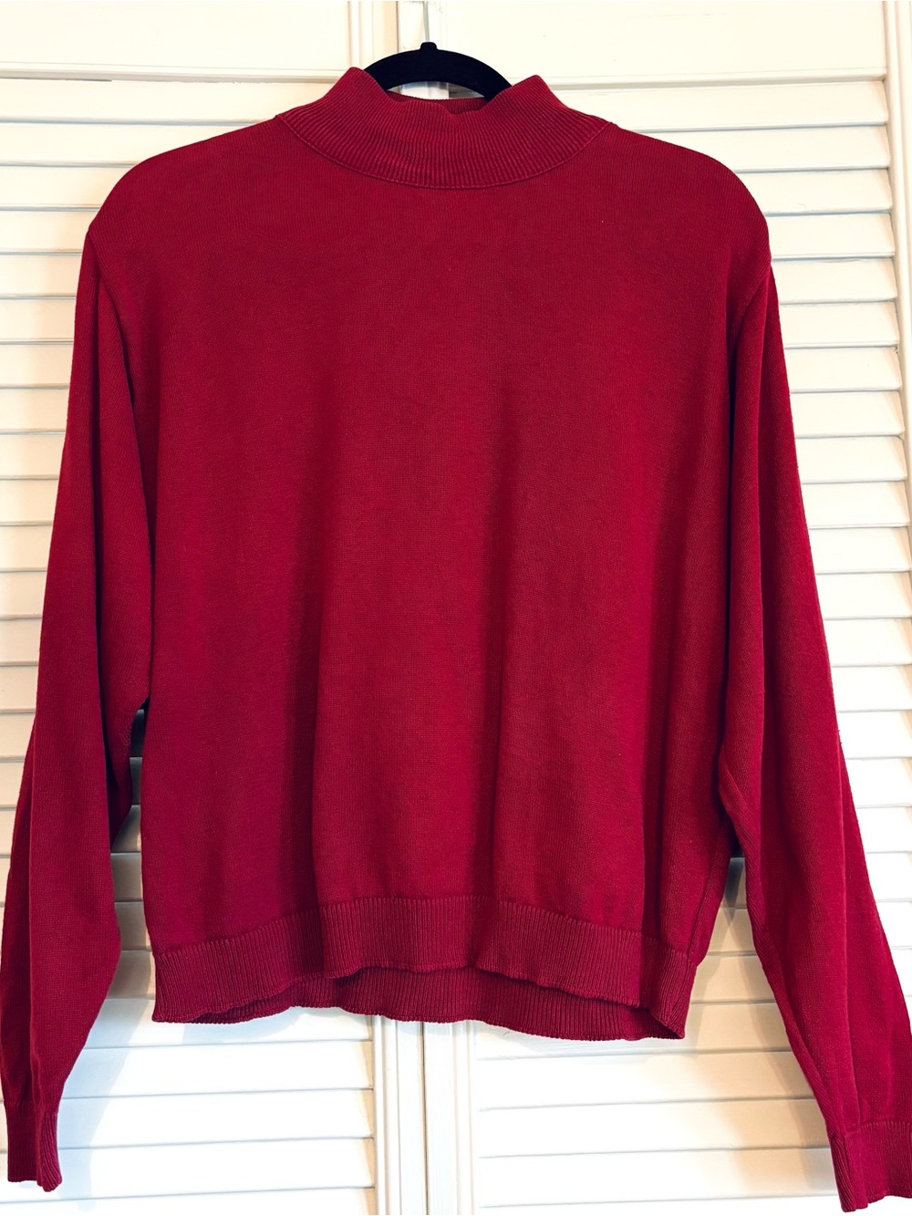 Vintage Pendleton 100% Cotton Red High Neck Sweater Medium M